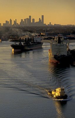 Coastal Texas with Houston in the background